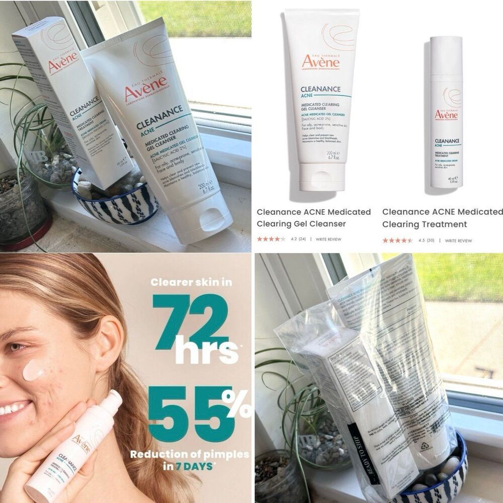 2 Step Avene Cleanance Acne Medicated Gel Cleanser & Acne Treatment SEE NOTE*